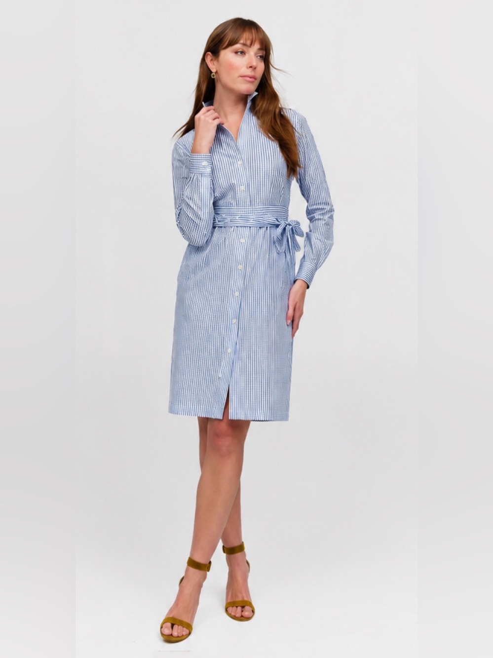 Sarah Alexander SHIRT DRESS with blue stripes size 6
